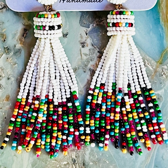NWT Anthropologie Deepa Beaded Rainbow Chandeliers - Picture 14 of 15